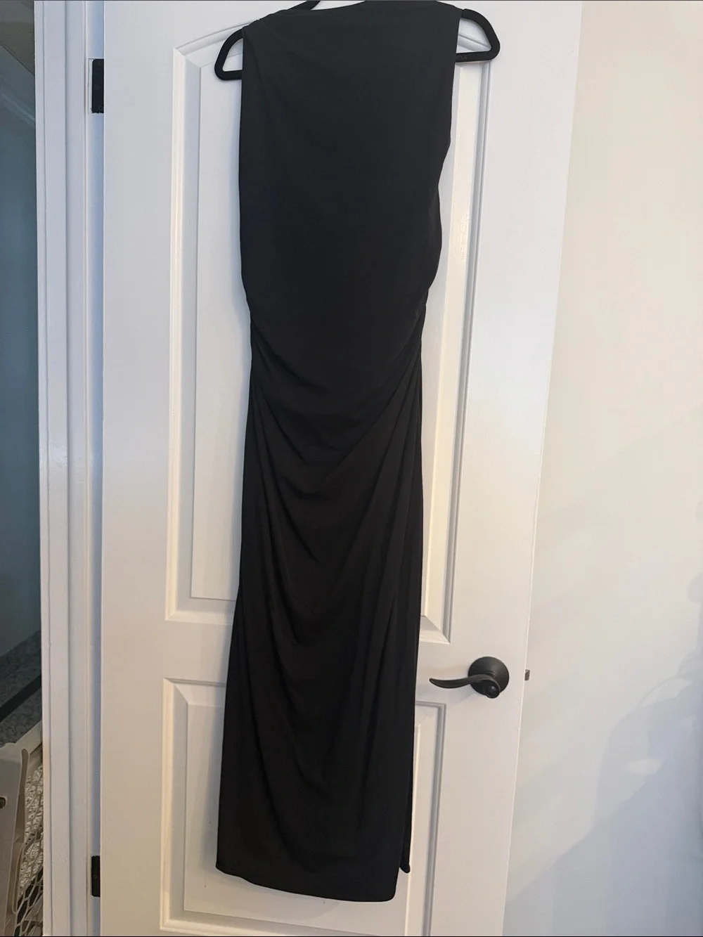 Abercrombie & Fitch Black Draped Maxi Dress